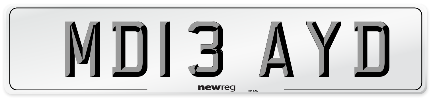 MD13 AYD Number Plate from New Reg